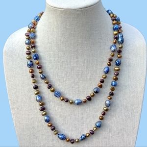 Vintage 48" knotted pearl necklace